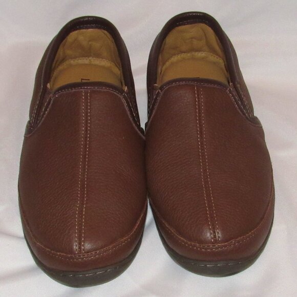 L.L. Bean Elkhide Slippers 272346 Brown Leather Men's Size 8M Excellent Cond. - Picture 2 of 12